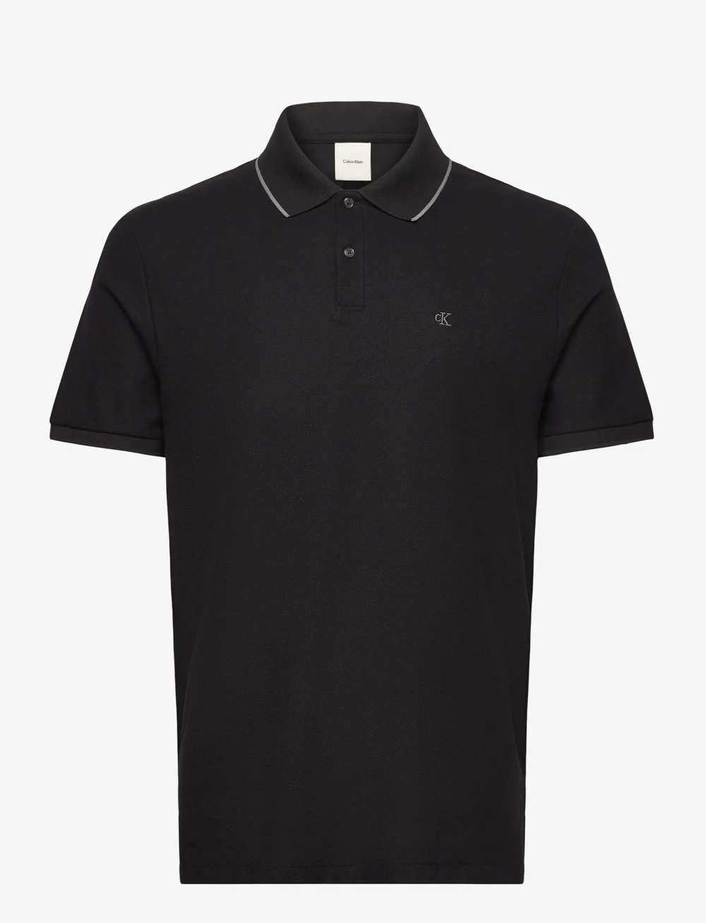 Calvin Klein - SS REFINED PIQUE TIPPED CLASSIC - short-sleeved polos - black - 1