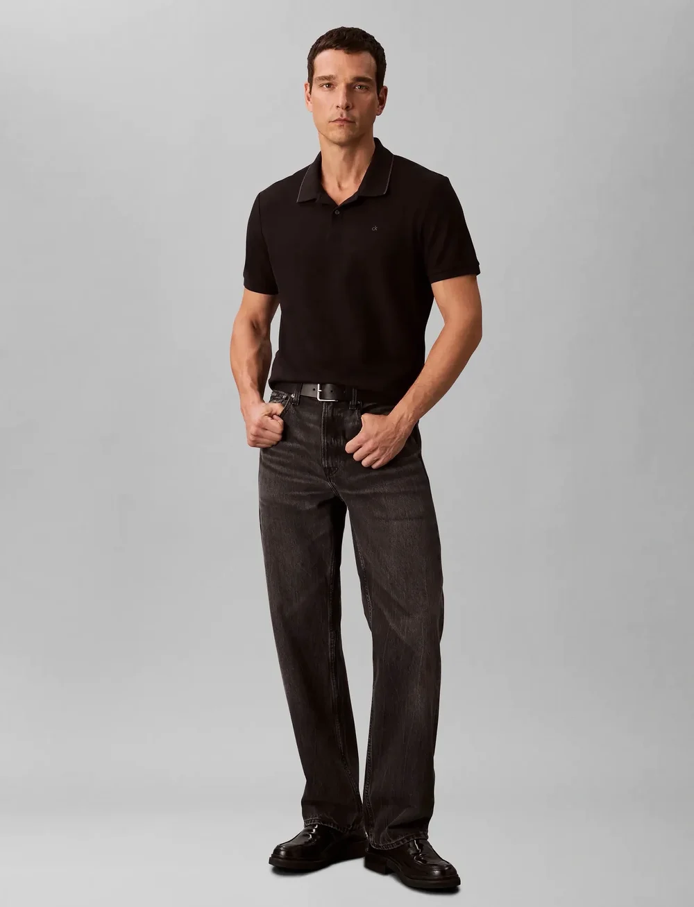 Calvin Klein - SS REFINED PIQUE TIPPED CLASSIC - short-sleeved polos - black - 4