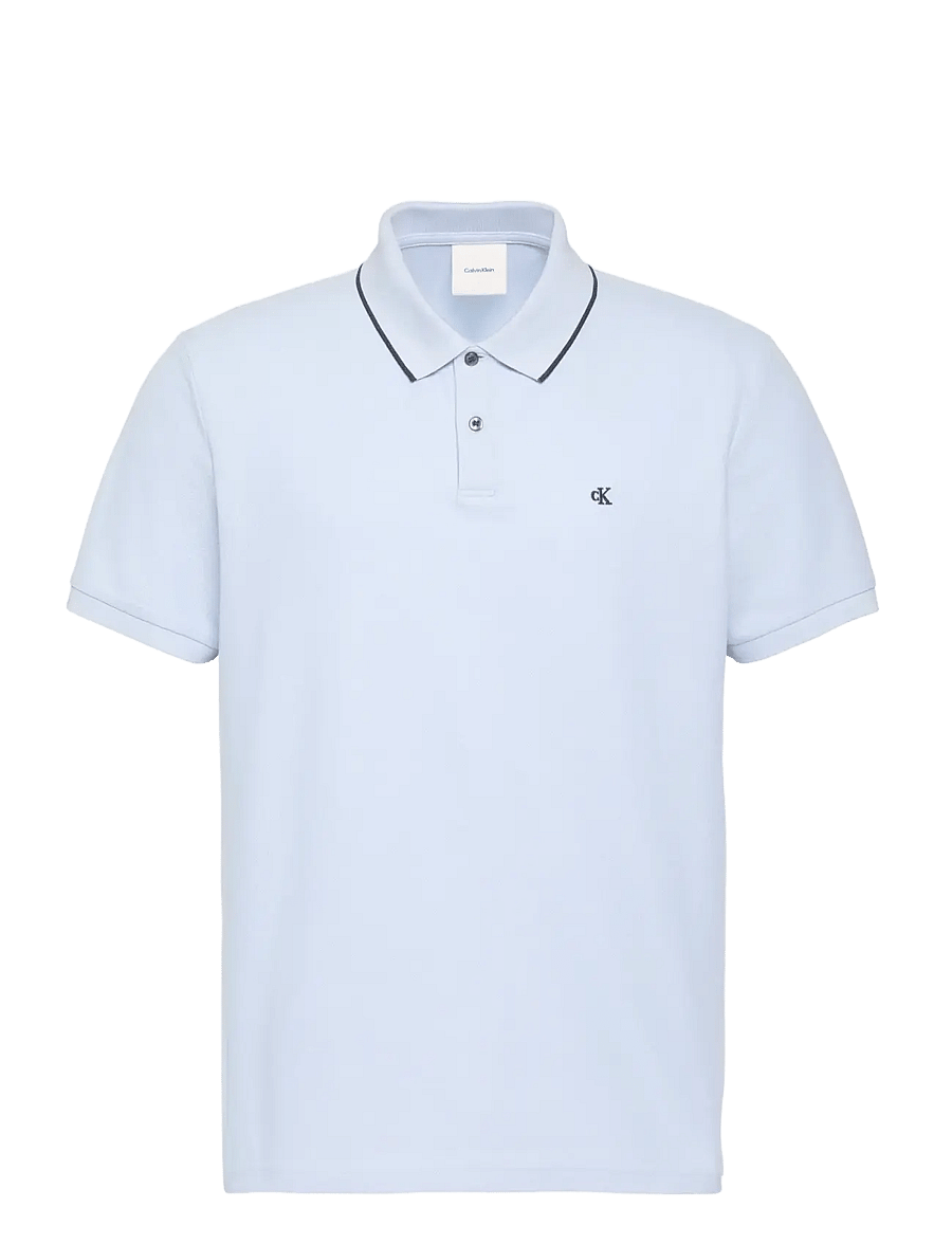 Calvin Klein - SS REFINED PIQUE TIPPED CLASSIC - kortærmede poloer - breezy blue - 1
