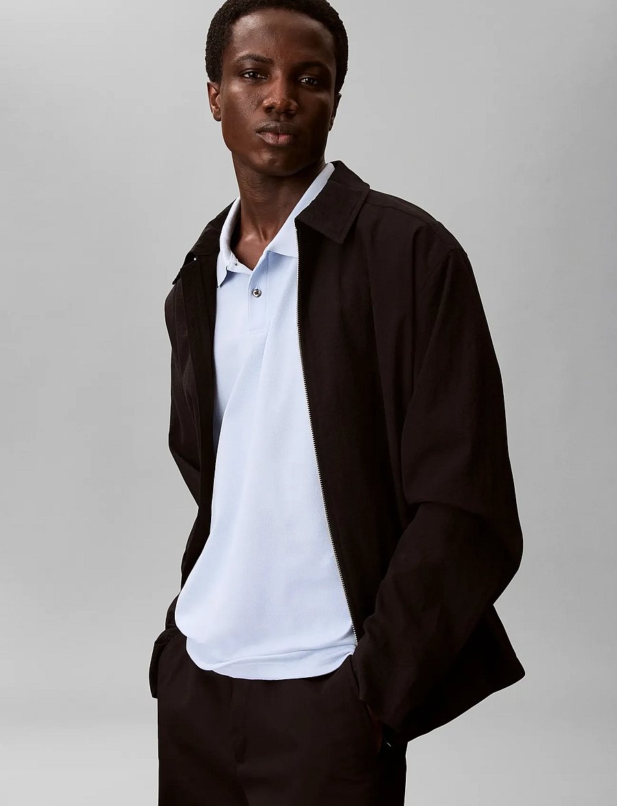 Calvin Klein - SS REFINED PIQUE TIPPED CLASSIC - kortærmede poloer - breezy blue - 4