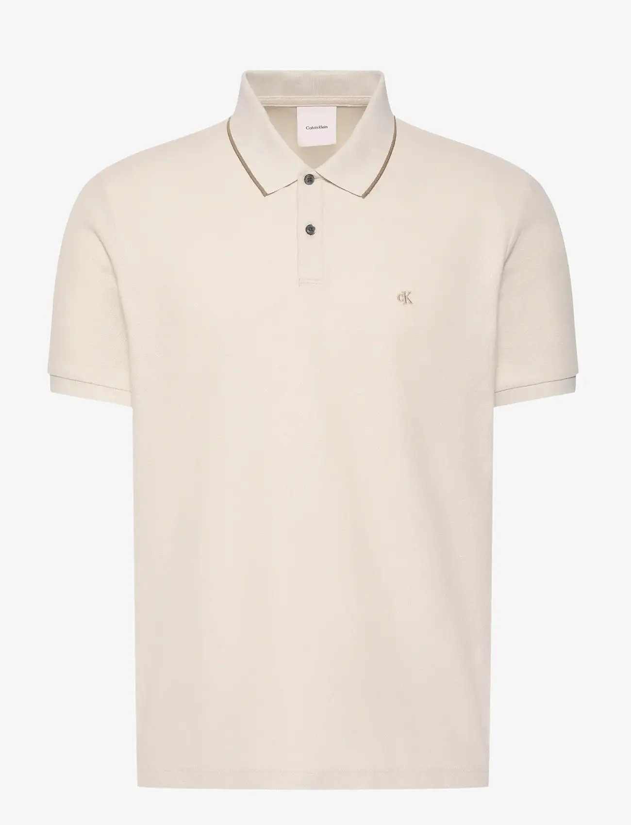 Calvin Klein - SS REFINED PIQUE TIPPED CLASSIC - kortærmede poloer - oatmeal - 1