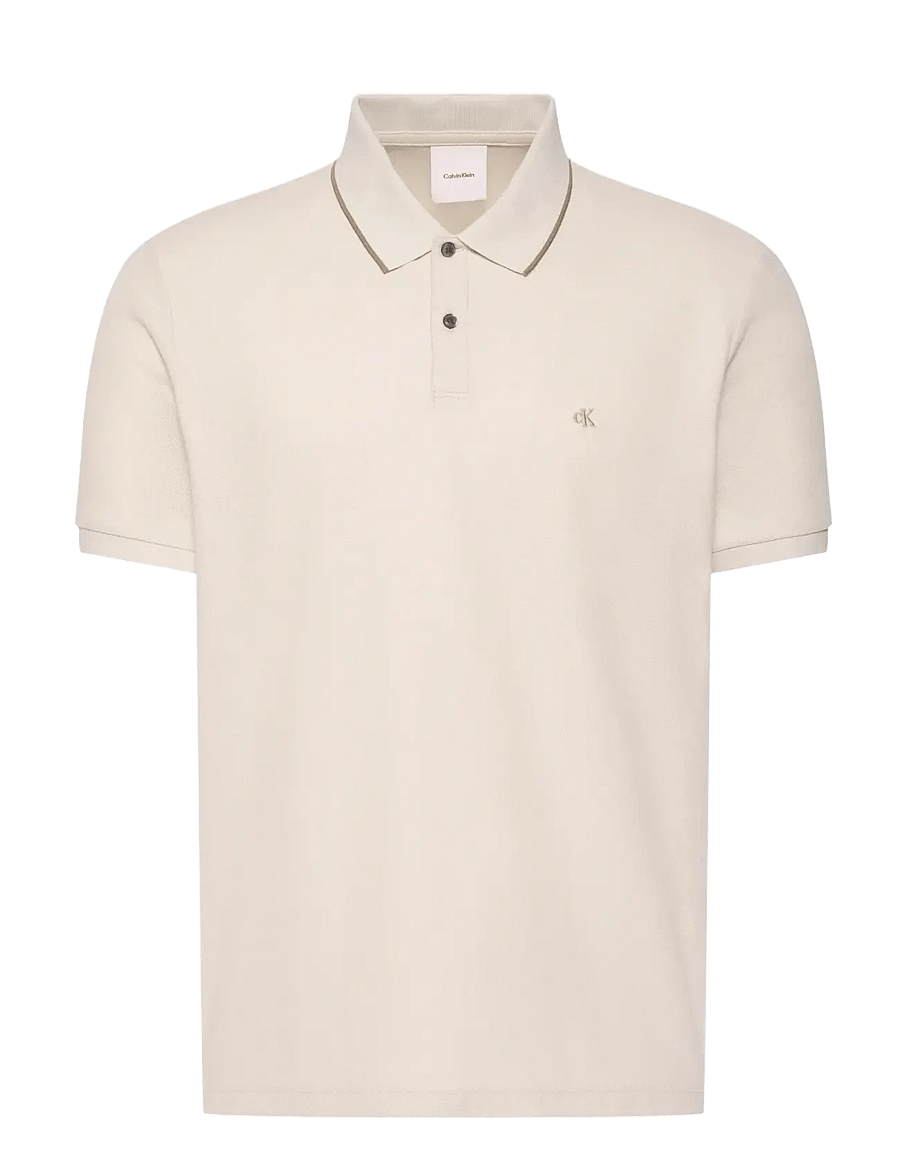 Calvin Klein - SS REFINED PIQUE TIPPED CLASSIC - kortærmede poloer - oatmeal - 1