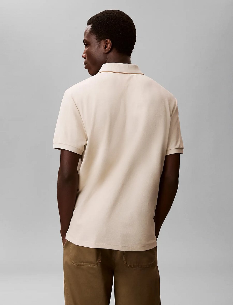 Calvin Klein - SS REFINED PIQUE TIPPED CLASSIC - kortærmede poloer - oatmeal - 2