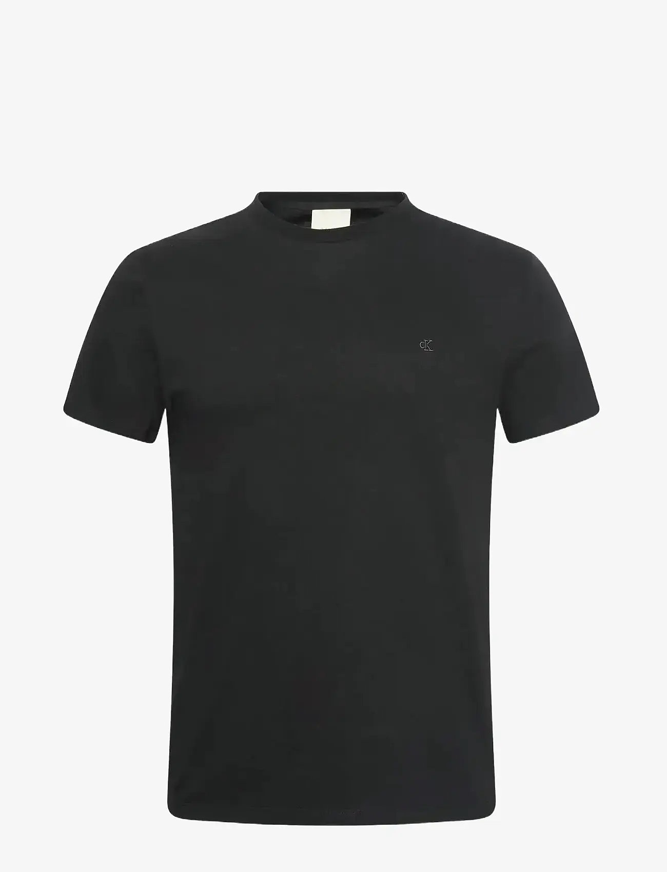 Calvin Klein - SS SLIM STRETCH COTTON CREWNK TE - kortærmede t-shirts - black - 1