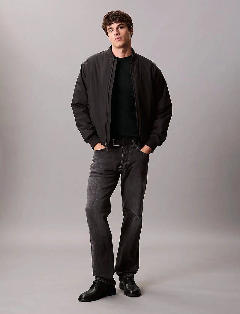 Calvin Klein - SS SLIM STRETCH COTTON CREWNK TE - kortærmede t-shirts - black - 2