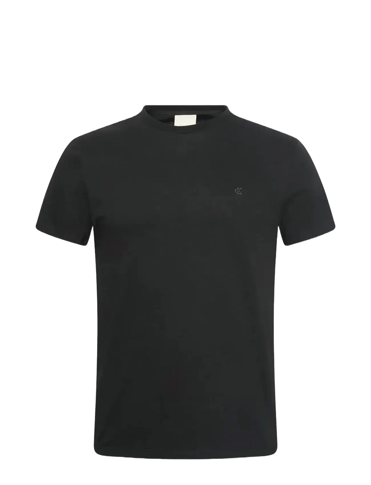 Calvin Klein SS SLIM STRETCH COTTON CREWNK TE - T-shirts - BLACK / black