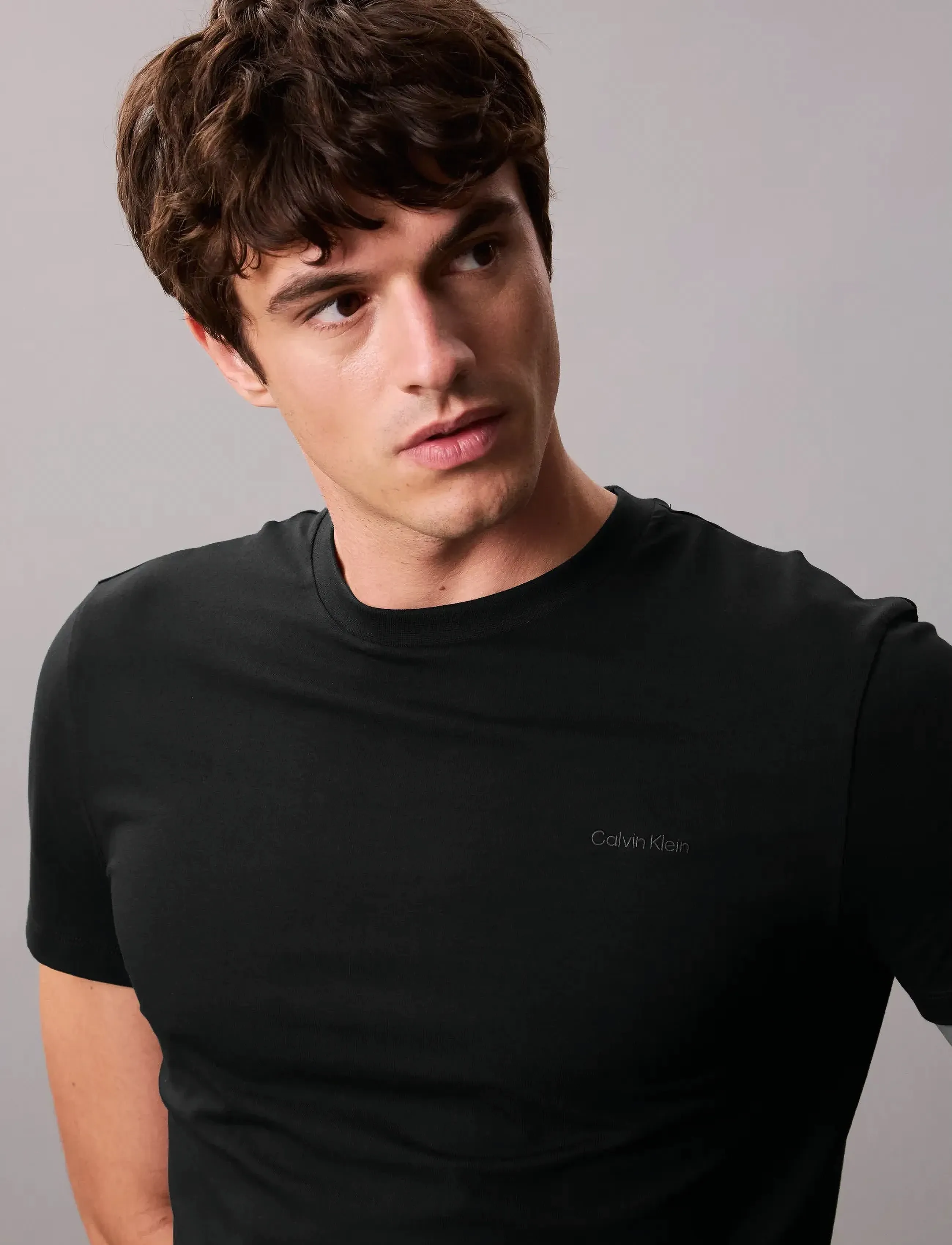 Calvin Klein - SS SLIM STRETCH COTTON CREWNK TE - kurzärmelig - black - 4