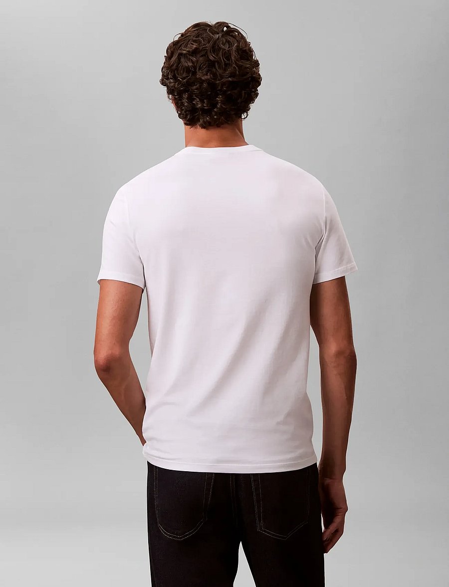 Calvin Klein - SS SLIM STRETCH COTTON CREWNK TE - short-sleeved t-shirts - bright white - 2