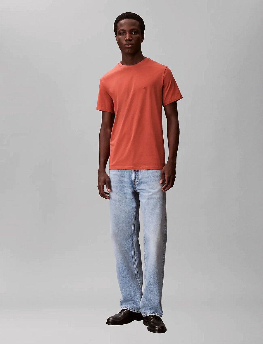 Calvin Klein - SS SLIM STRETCH CTTN MONOGRM TEE - kurzärmelige t-shirts - faded flower - 0