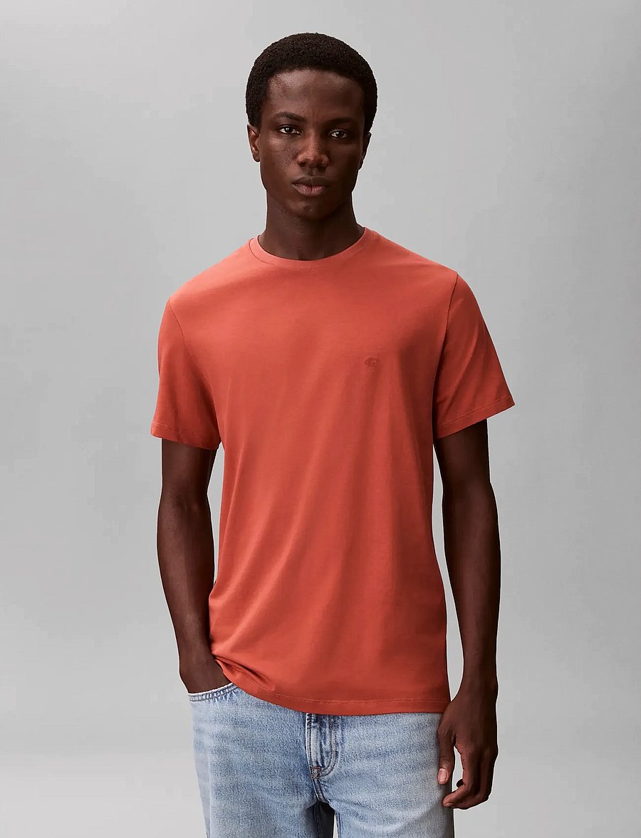 Calvin Klein - SS SLIM STRETCH CTTN MONOGRM TEE - kurzärmelige t-shirts - faded flower - 3