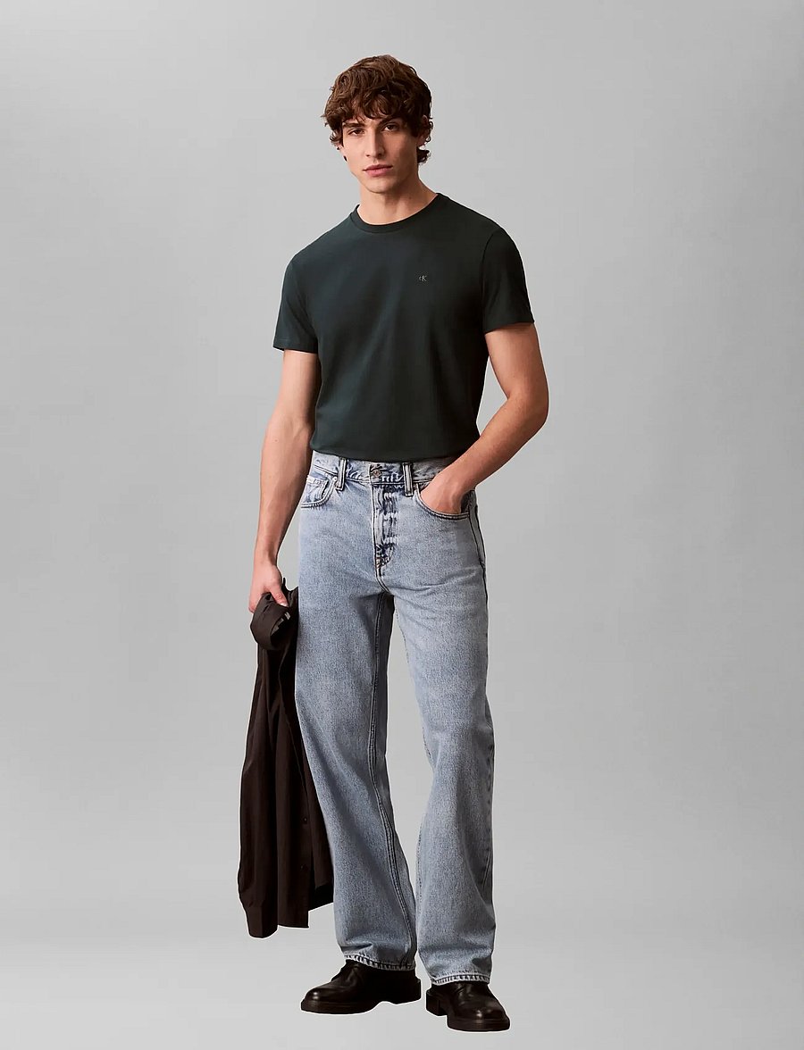 Calvin Klein - SS SLIM STRETCH COTTON CREWNK TE - lühikeste varrukatega t-särgid - magical forest - 3