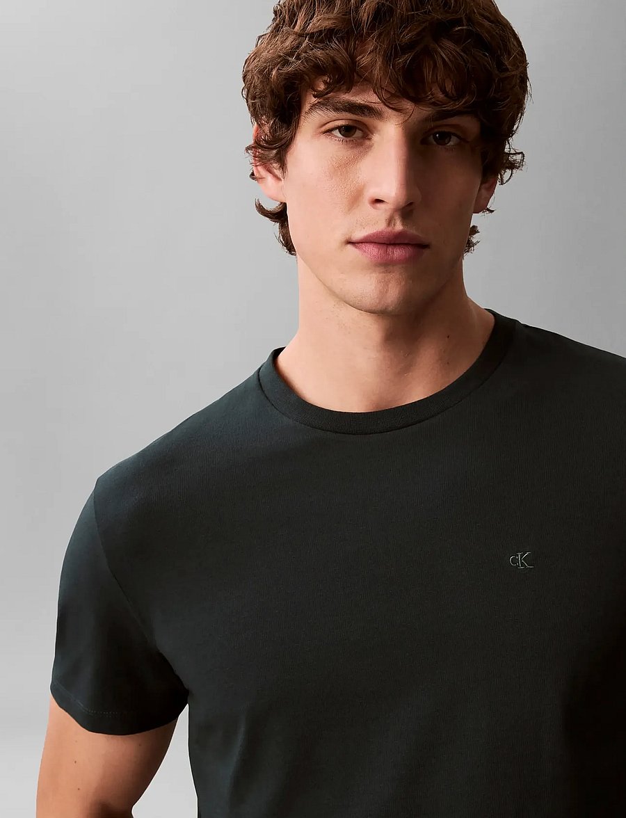 Calvin Klein - SS SLIM STRETCH COTTON CREWNK TE - lühikeste varrukatega t-särgid - magical forest - 4