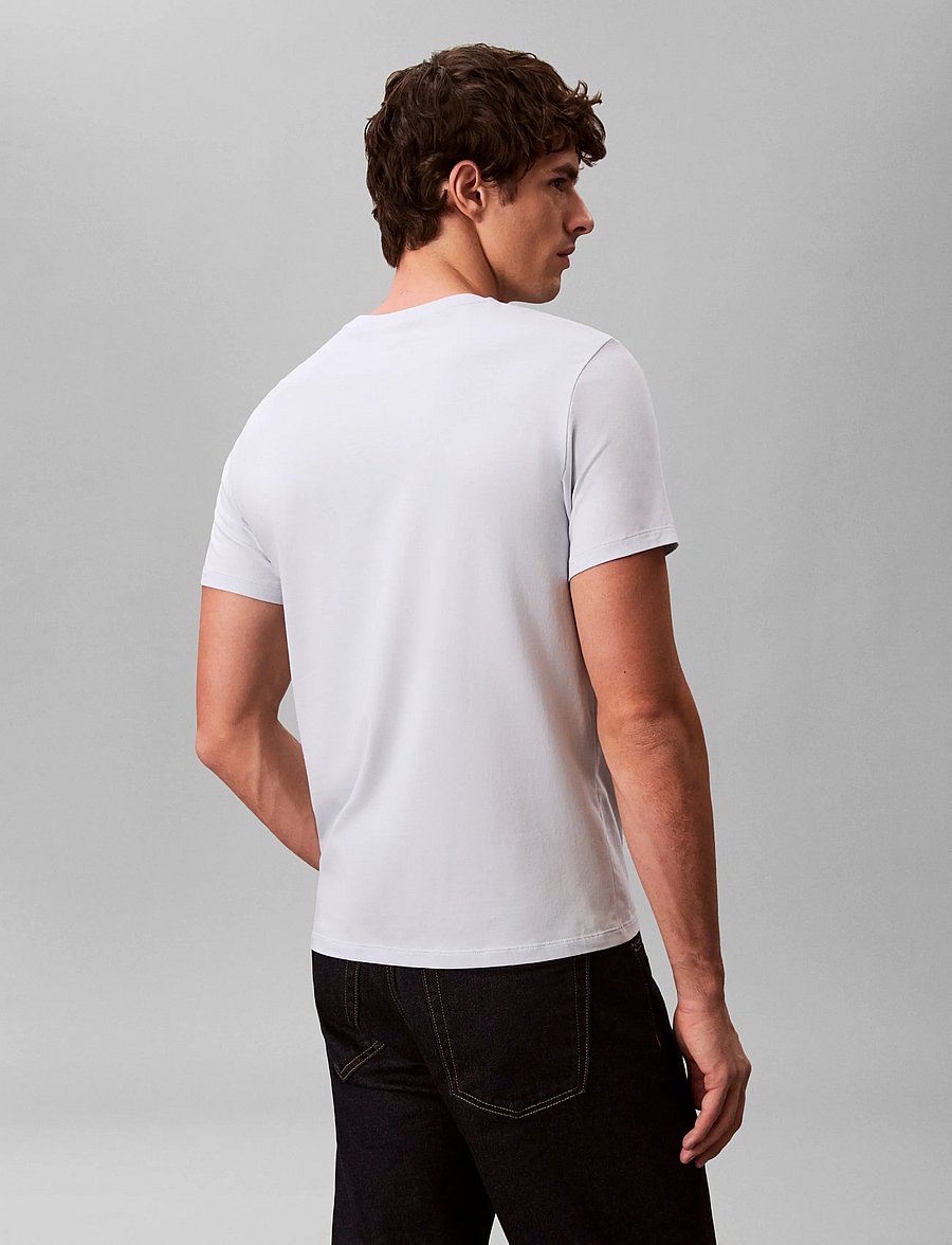 Calvin Klein - SS SLIM STRETCH COTTON CREWNK TE - kurzärmelige t-shirts - plein air - 3