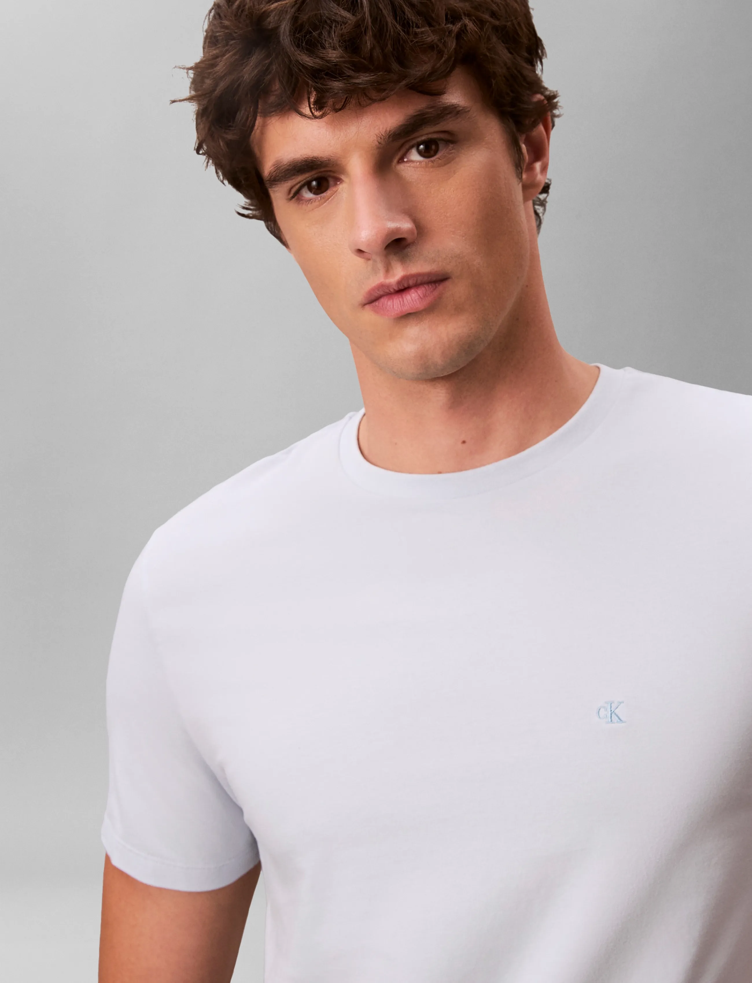 Calvin Klein - SS SLIM STRETCH CTTN MONOGRM TEE - stutterma bolir - plein air - 5