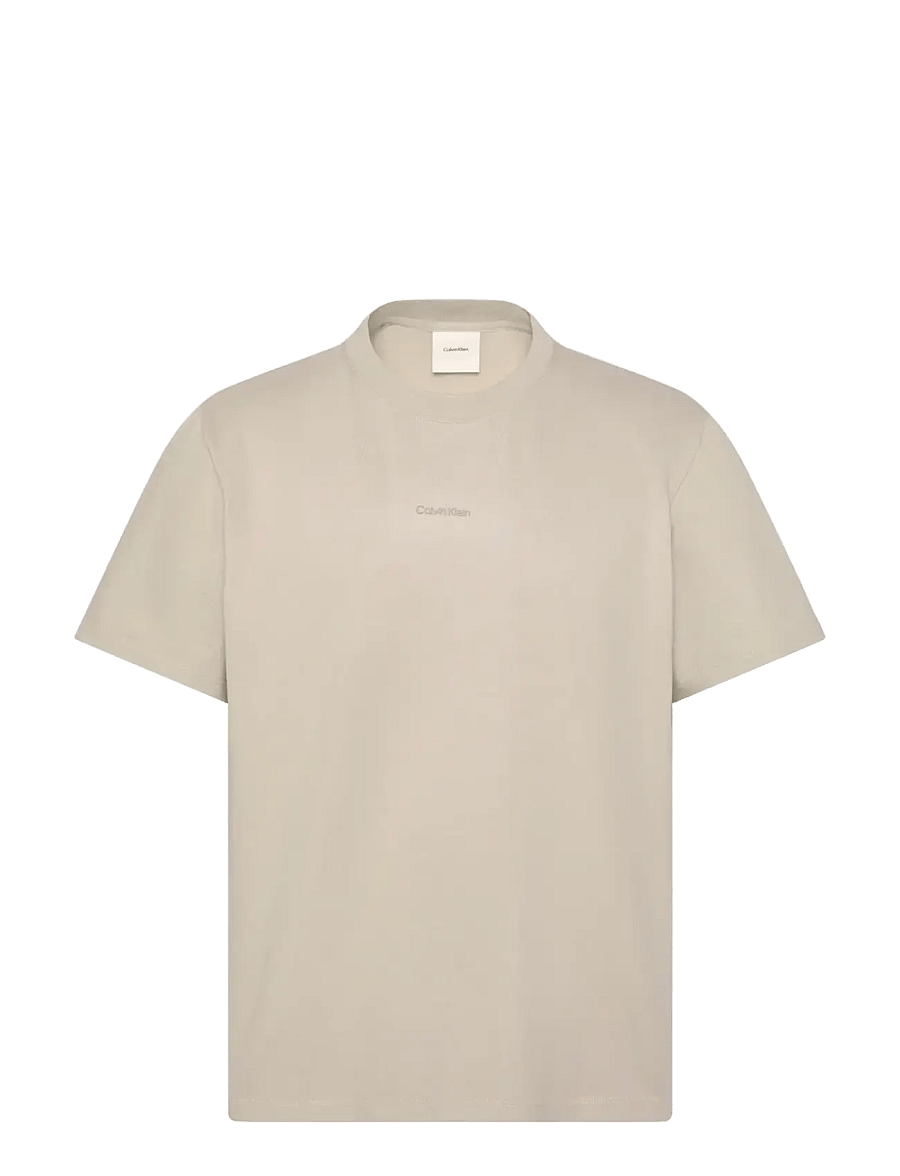 Calvin Klein - SS STRETCH COTTON PIQUE NANO TEE - short-sleeved t-shirts - ancient marble - 1