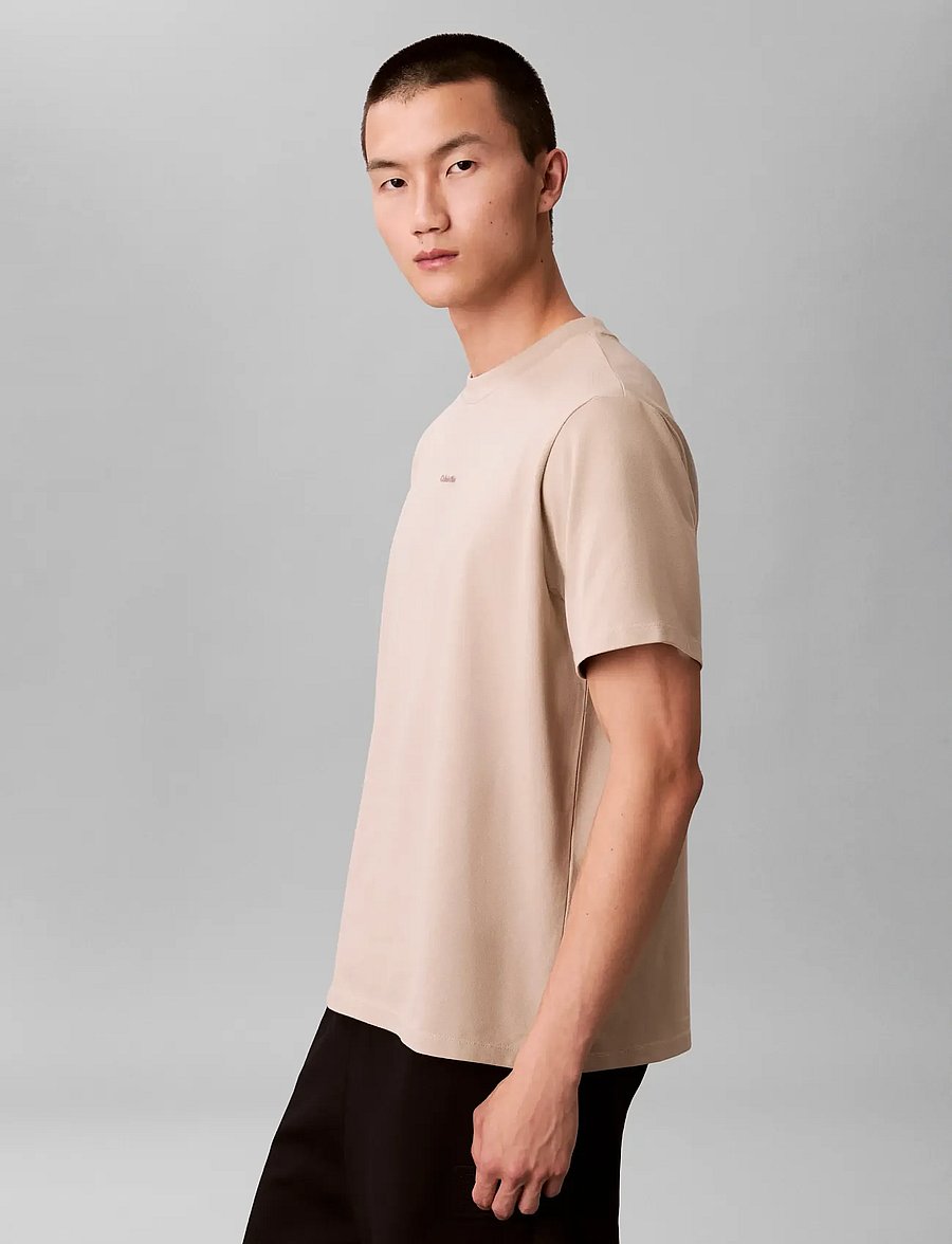 Calvin Klein - SS STRETCH COTTON PIQUE NANO TEE - short-sleeved t-shirts - ancient marble - 4