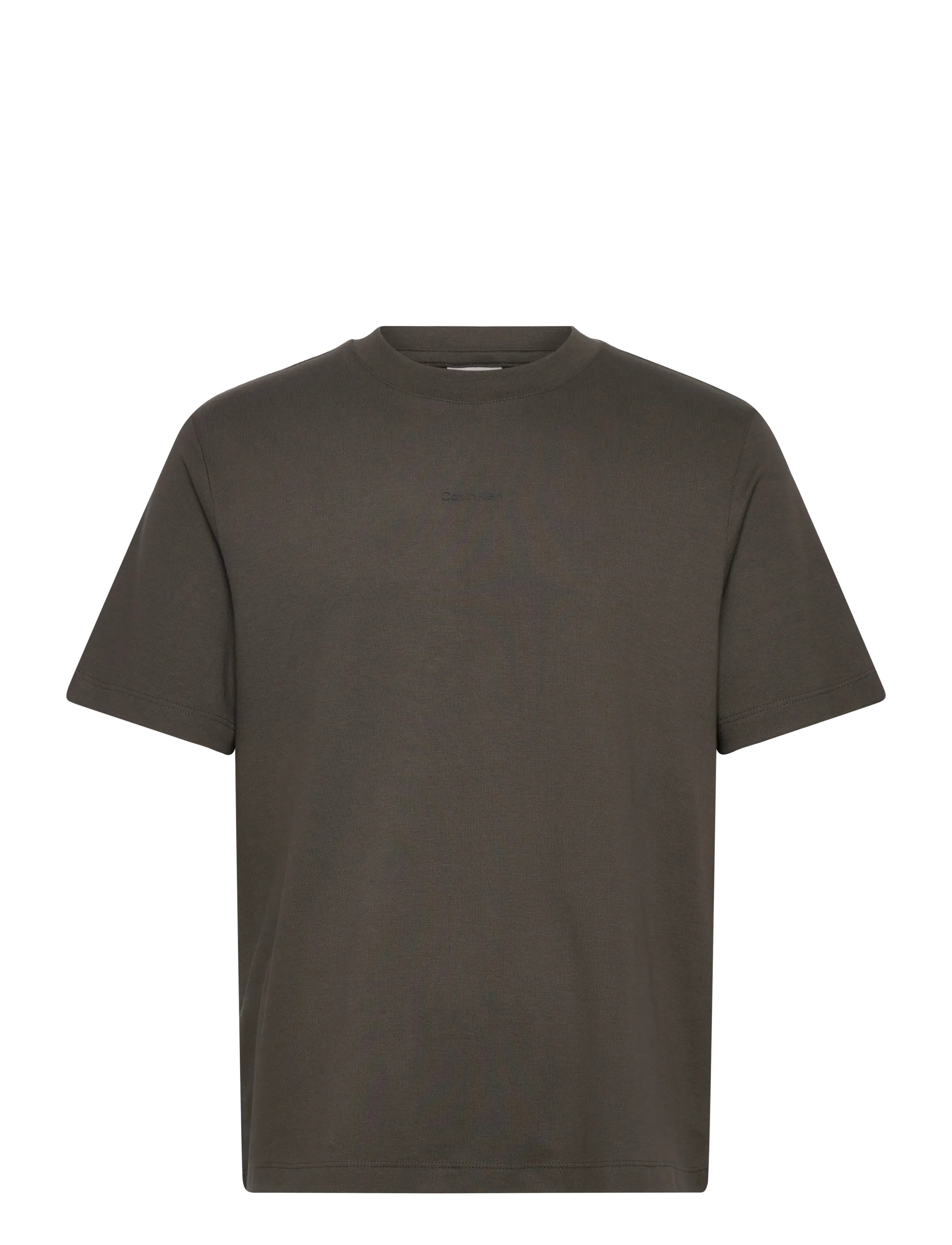 Calvin Klein SS STRETCH COTTON PIQUE NANO TEE - T-shirts - BELUGA / khaki/green