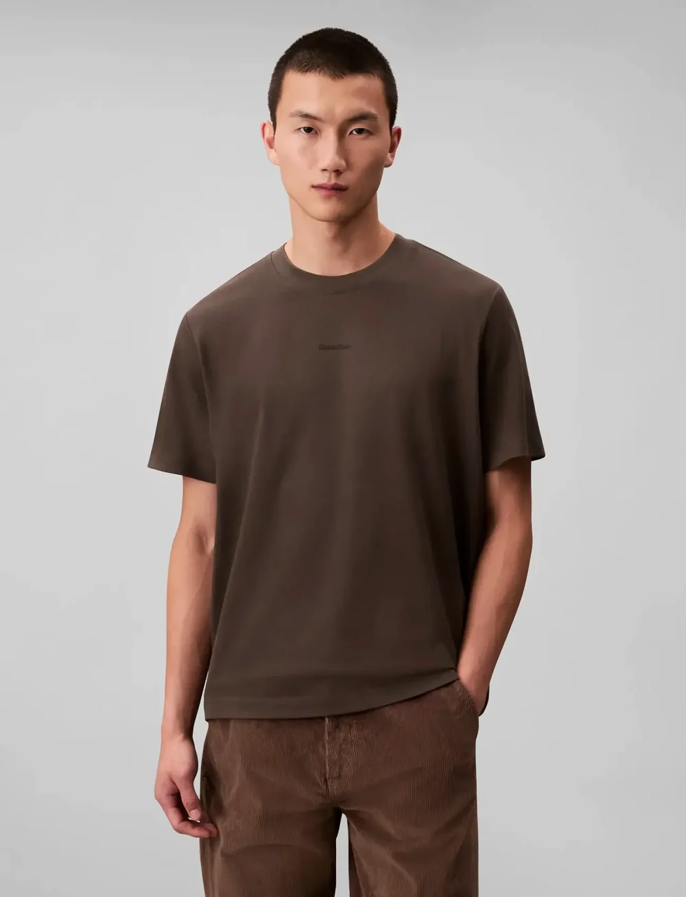 Calvin Klein - SS STRETCH COTTON PIQUE NANO TEE - kurzärmelig - beluga - 0