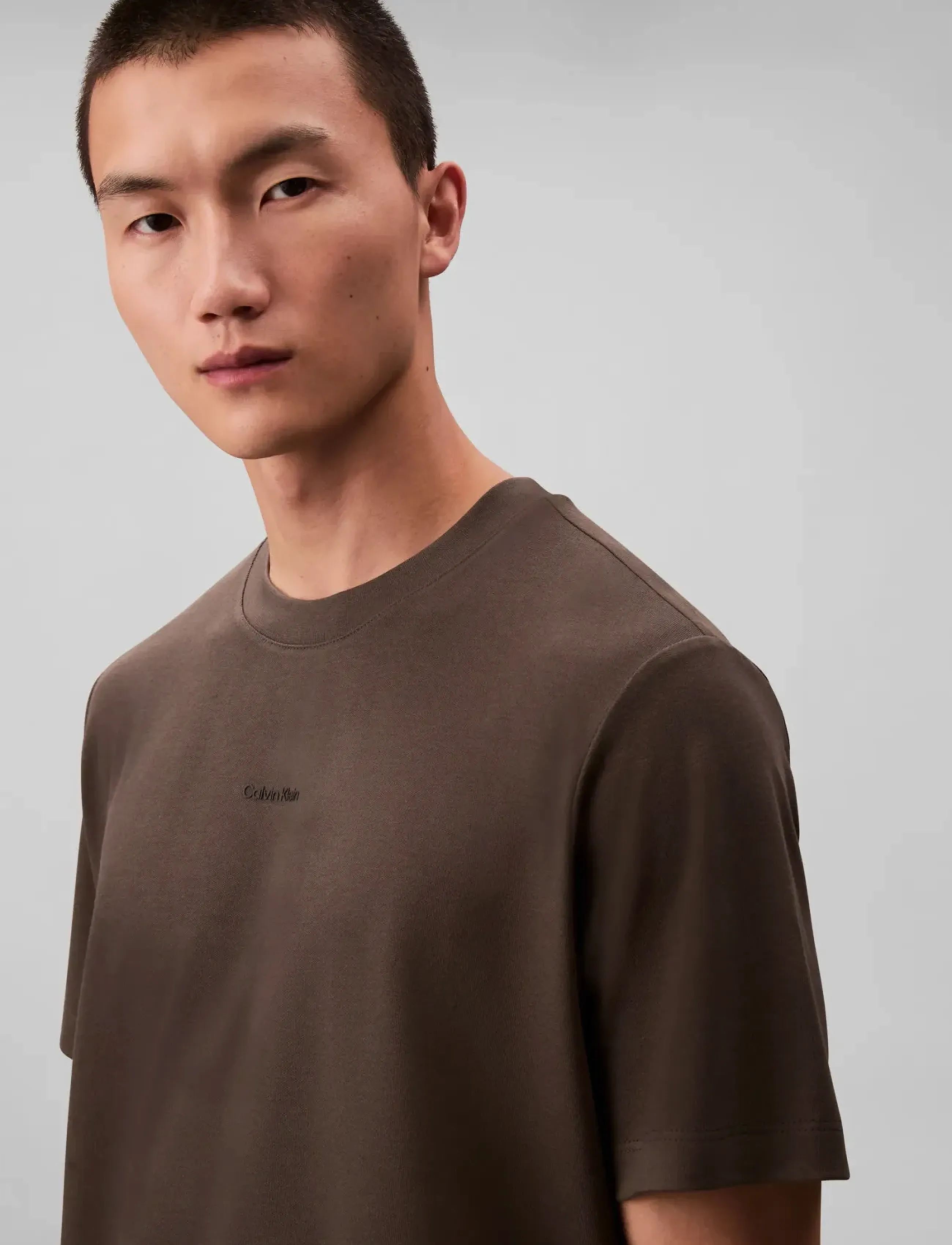 Calvin Klein - SS STRETCH COTTON PIQUE NANO TEE - kortærmede t-shirts - beluga - 3