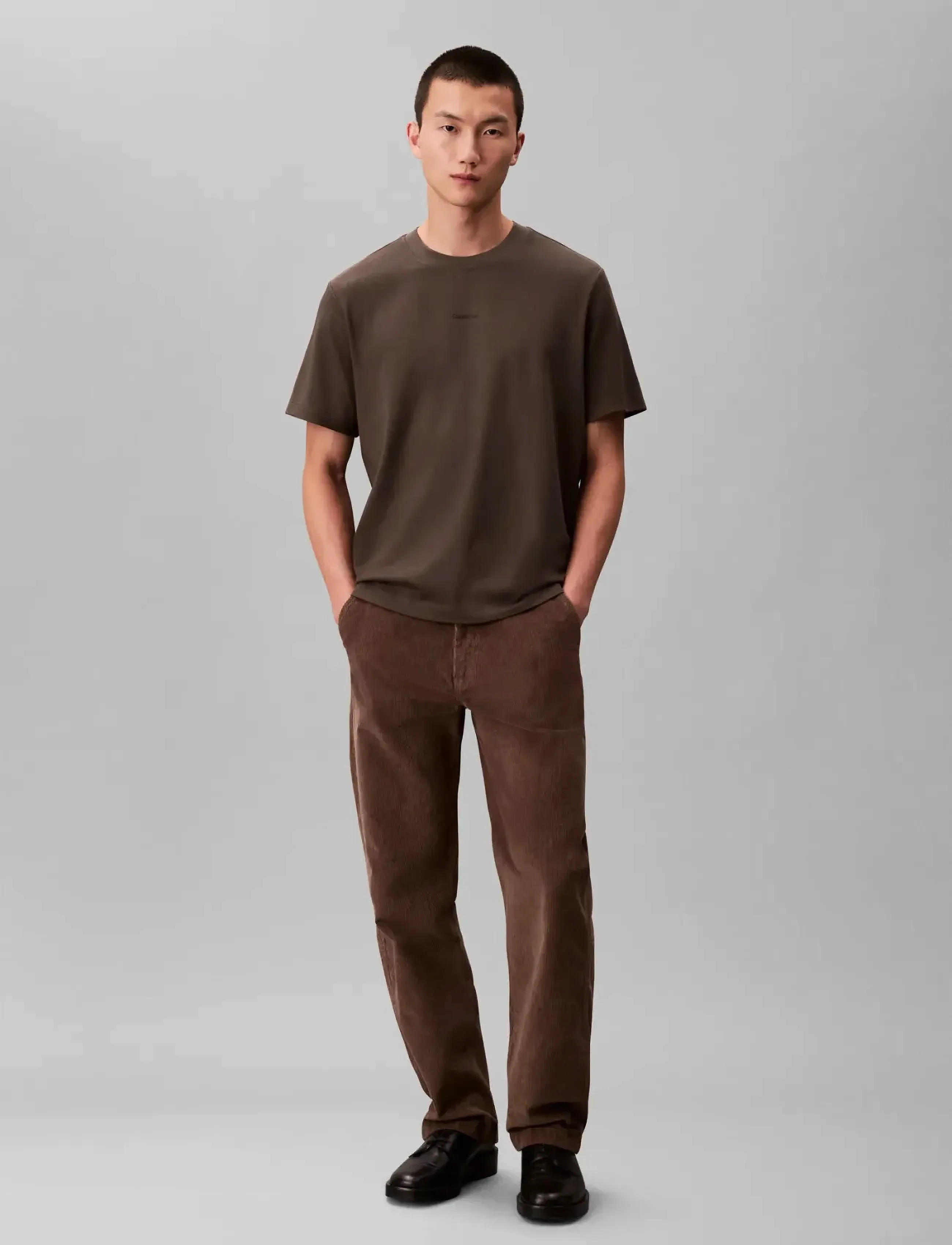 Calvin Klein - SS STRETCH COTTON PIQUE NANO TEE - kortærmede t-shirts - beluga - 4