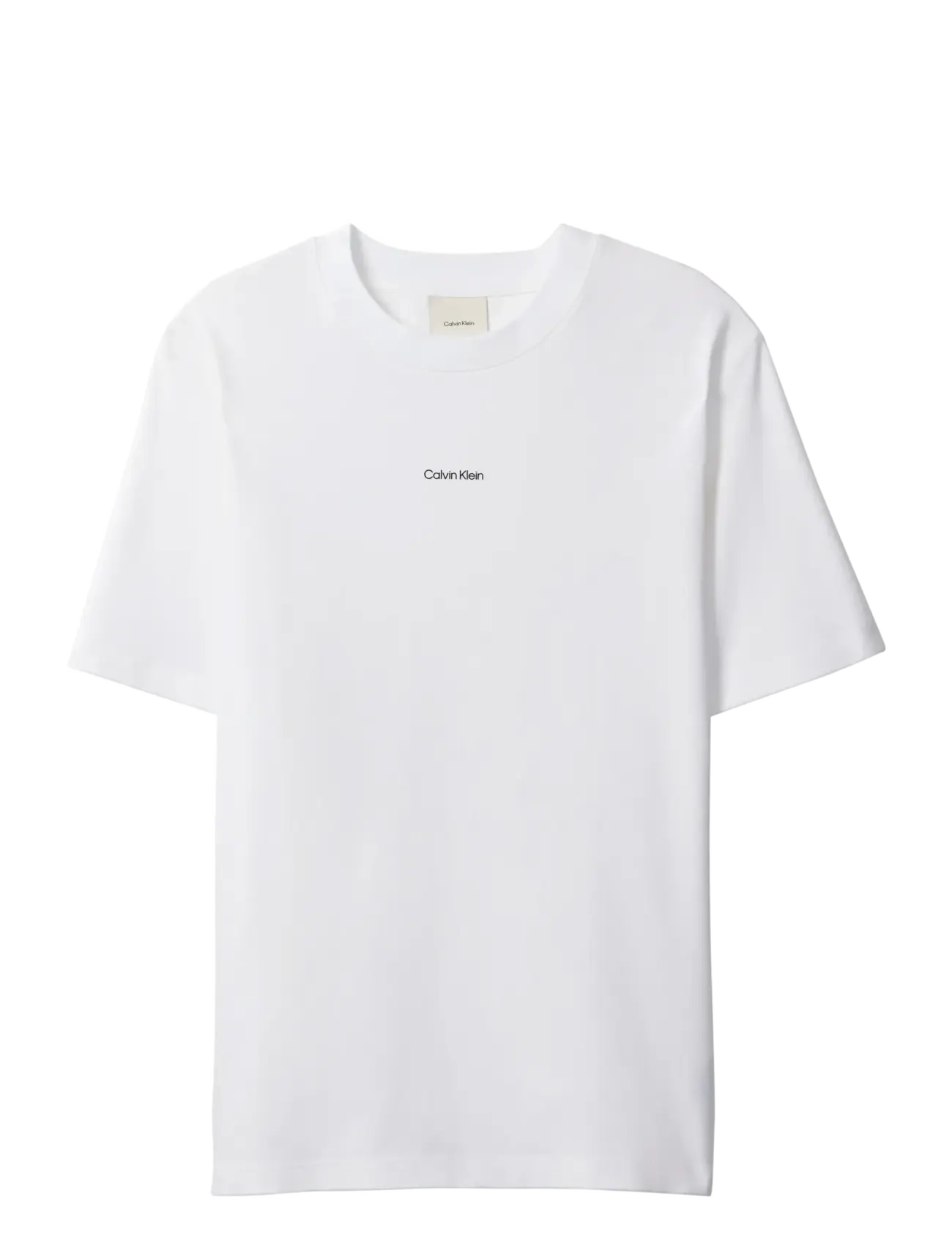 Calvin Klein SS STRETCH COTTON PIQUE NANO TEE - T-särgid - BRIGHT WHITE / white