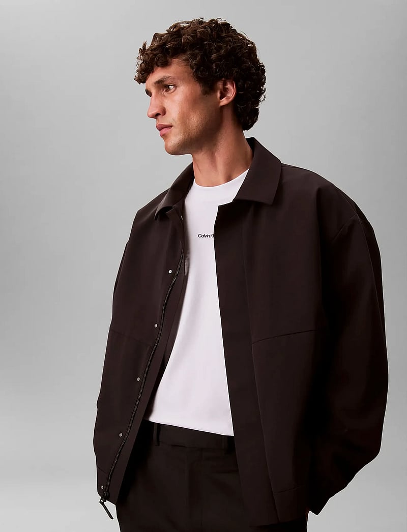 Calvin Klein - SS STRETCH COTTON PIQUE NANO TEE - kortærmede t-shirts - bright white - 5