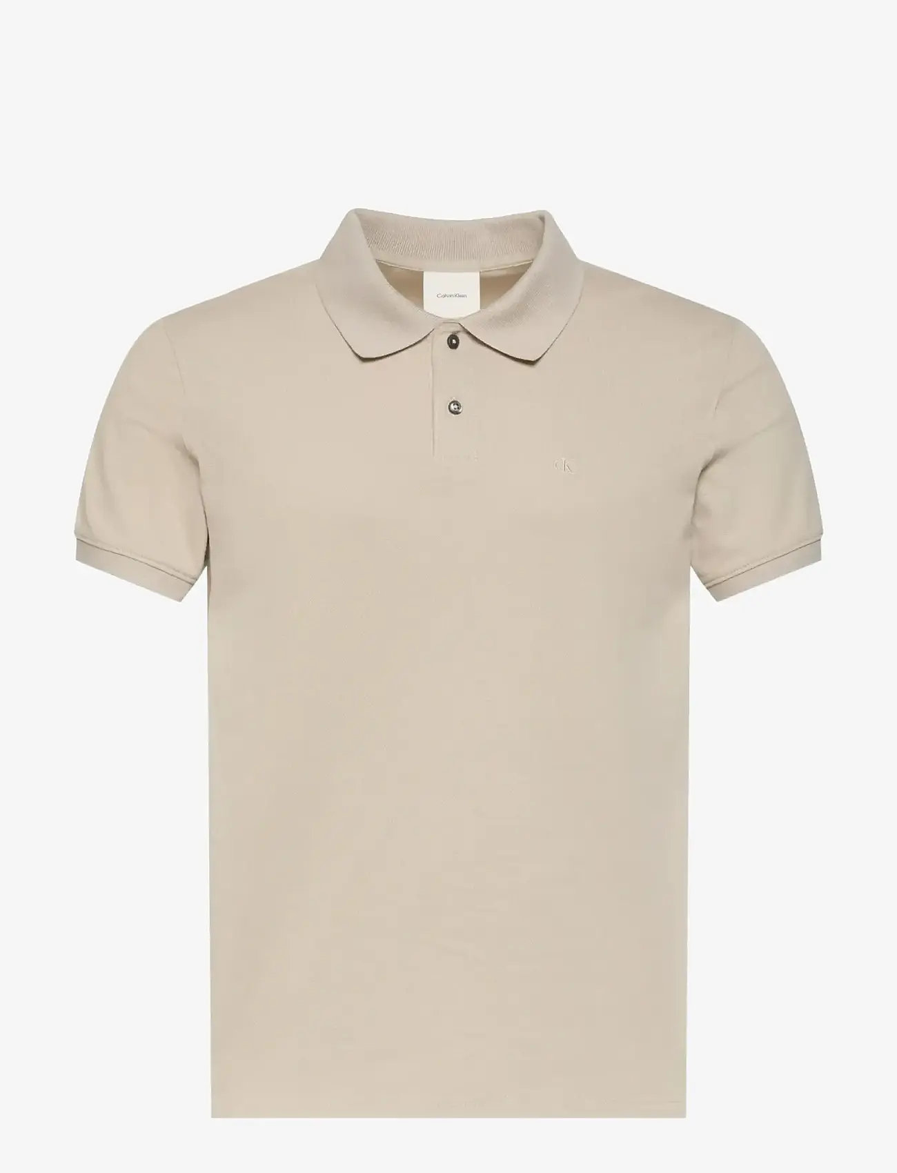 Calvin Klein - SS SLIM REFINED PIQUE POLO - kortærmede poloer - ancient marble - 1