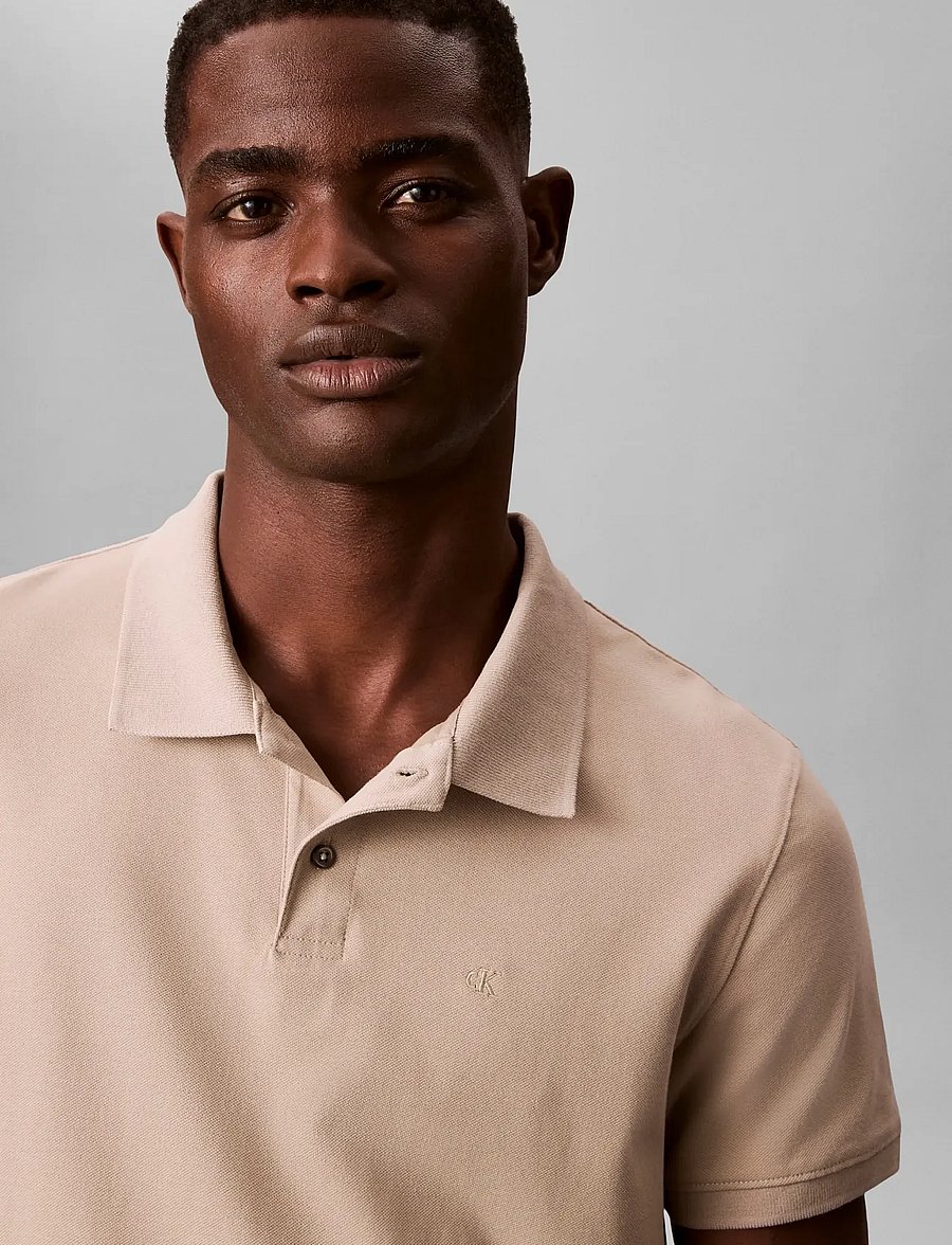 Calvin Klein - SS SLIM REFINED PIQUE POLO - kurzärmelig - ancient marble - 4