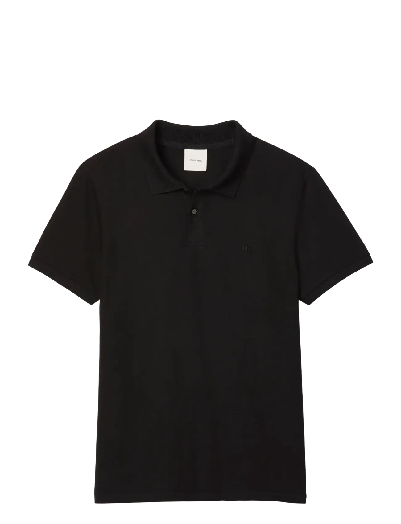 Calvin Klein SS SLIM REFINED PIQUE POLO - Pikeepaidat - BLACK / black
