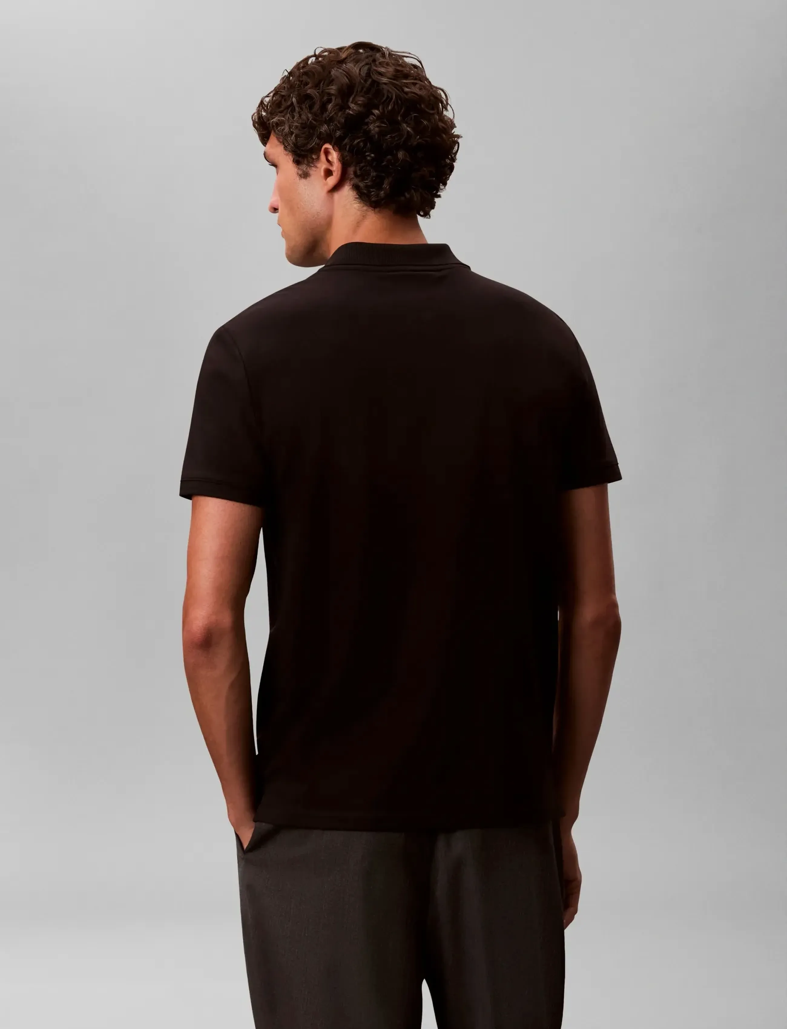 Calvin Klein - SS SLIM REFINED PIQUE POLO - kurzärmelig - black - 2