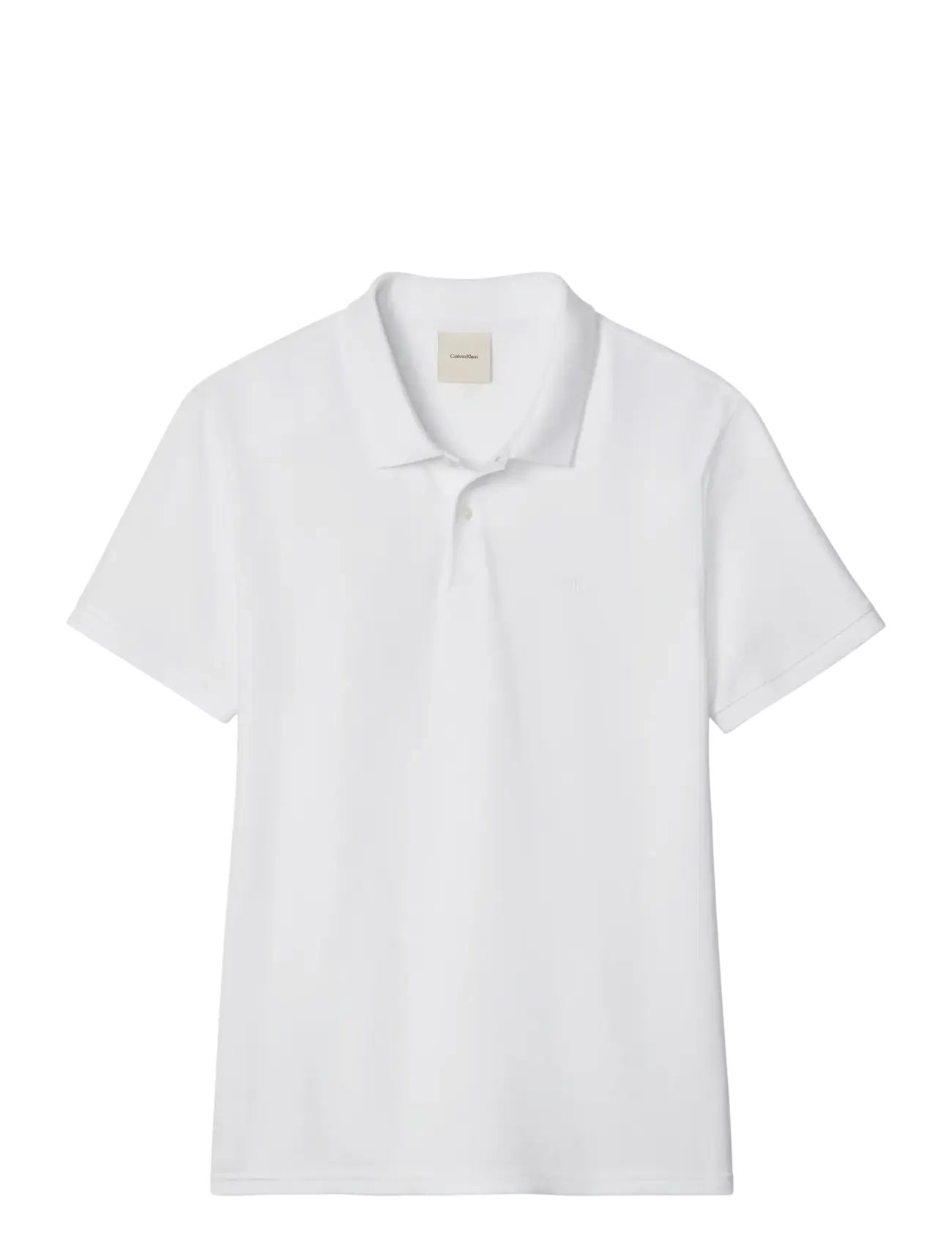 Calvin Klein SS SLIM REFINED PIQUE POLO - Pikeepaidat - BRIGHT WHITE / white