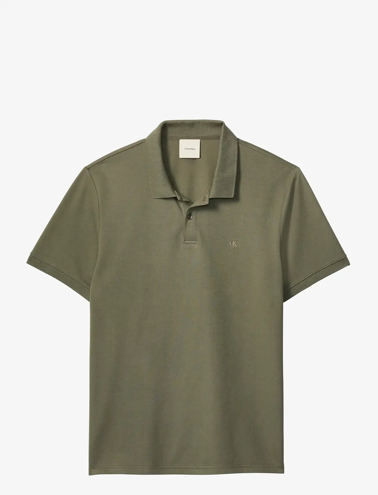 Calvin Klein - SS SLIM REFINED PIQUE POLO - kortærmede poloer - dusty olive - 1