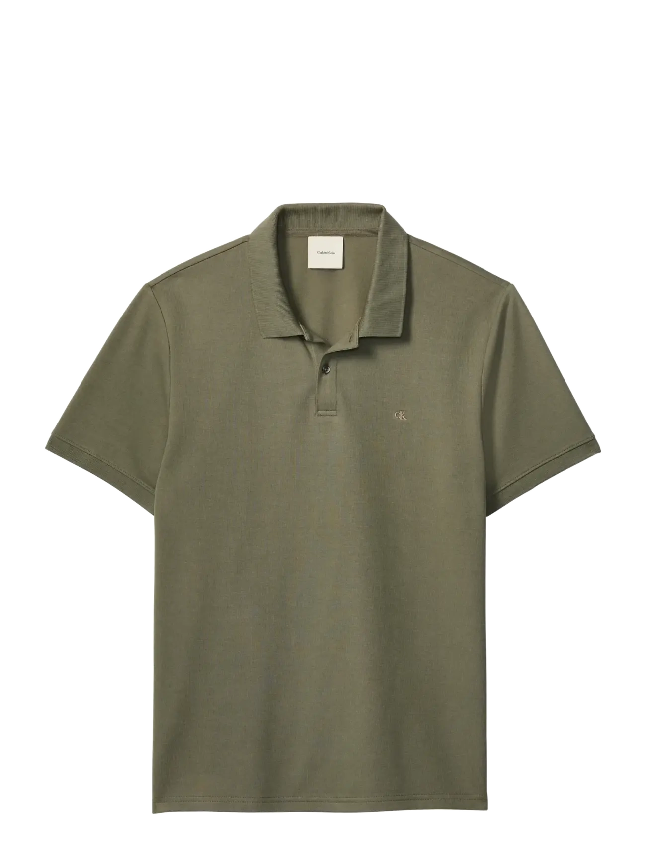 Calvin Klein SS SLIM REFINED PIQUE POLO - Pikeepaidat - DUSTY OLIVE / khaki/green