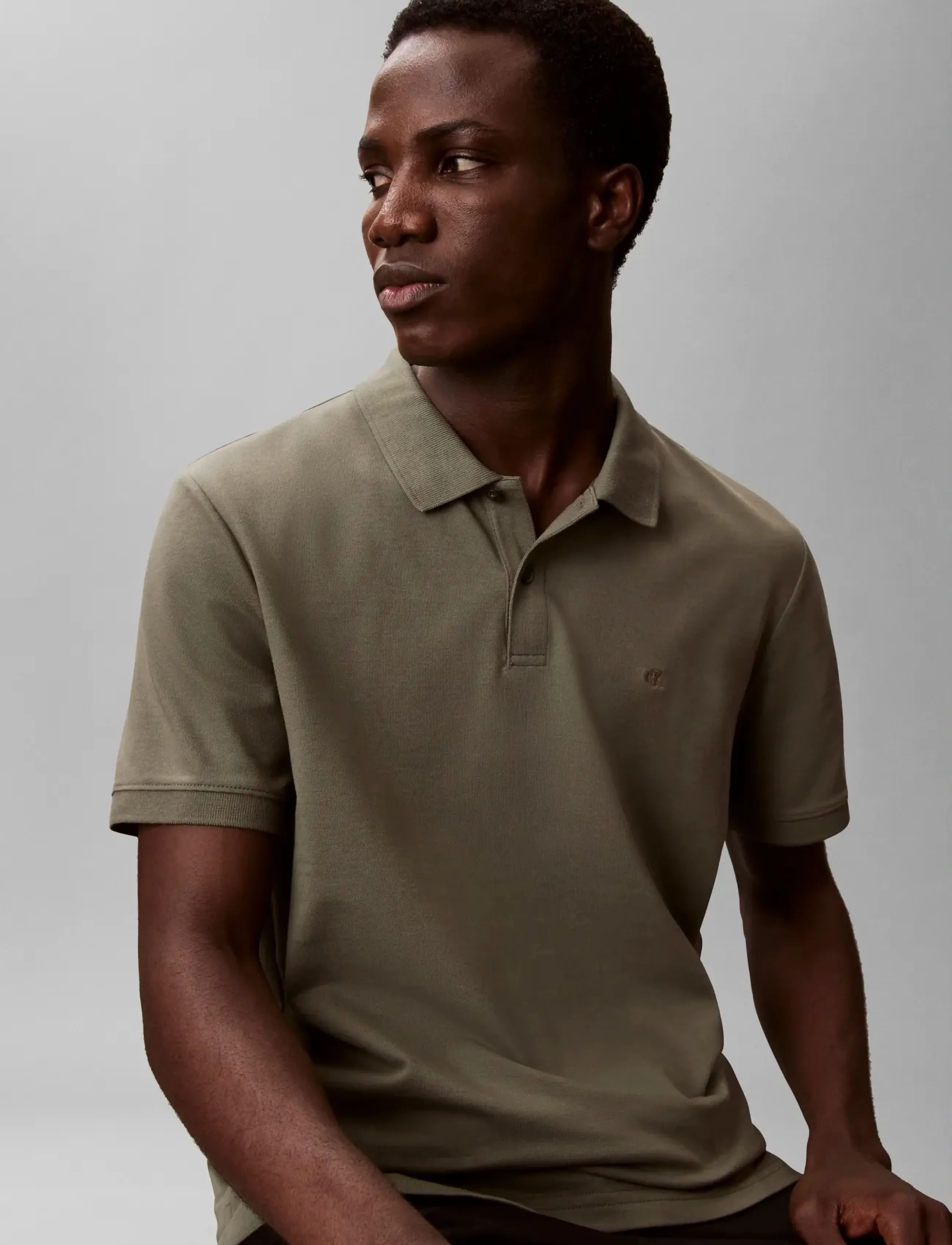 Calvin Klein - SS SLIM REFINED PIQUE POLO - kurzärmelig - dusty olive - 4