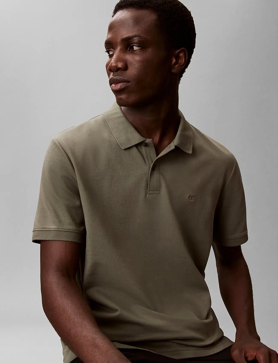 Calvin Klein - SS SLIM REFINED PIQUE POLO - kurzärmelig - dusty olive - 4