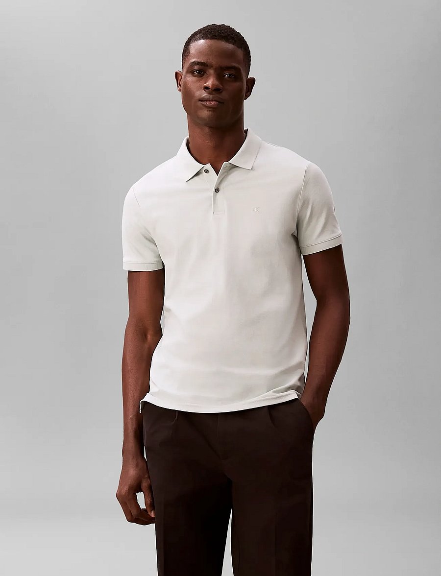 Calvin Klein - SS SLIM REFINED PIQUE POLO - kurzärmelig - pale meadow - 3