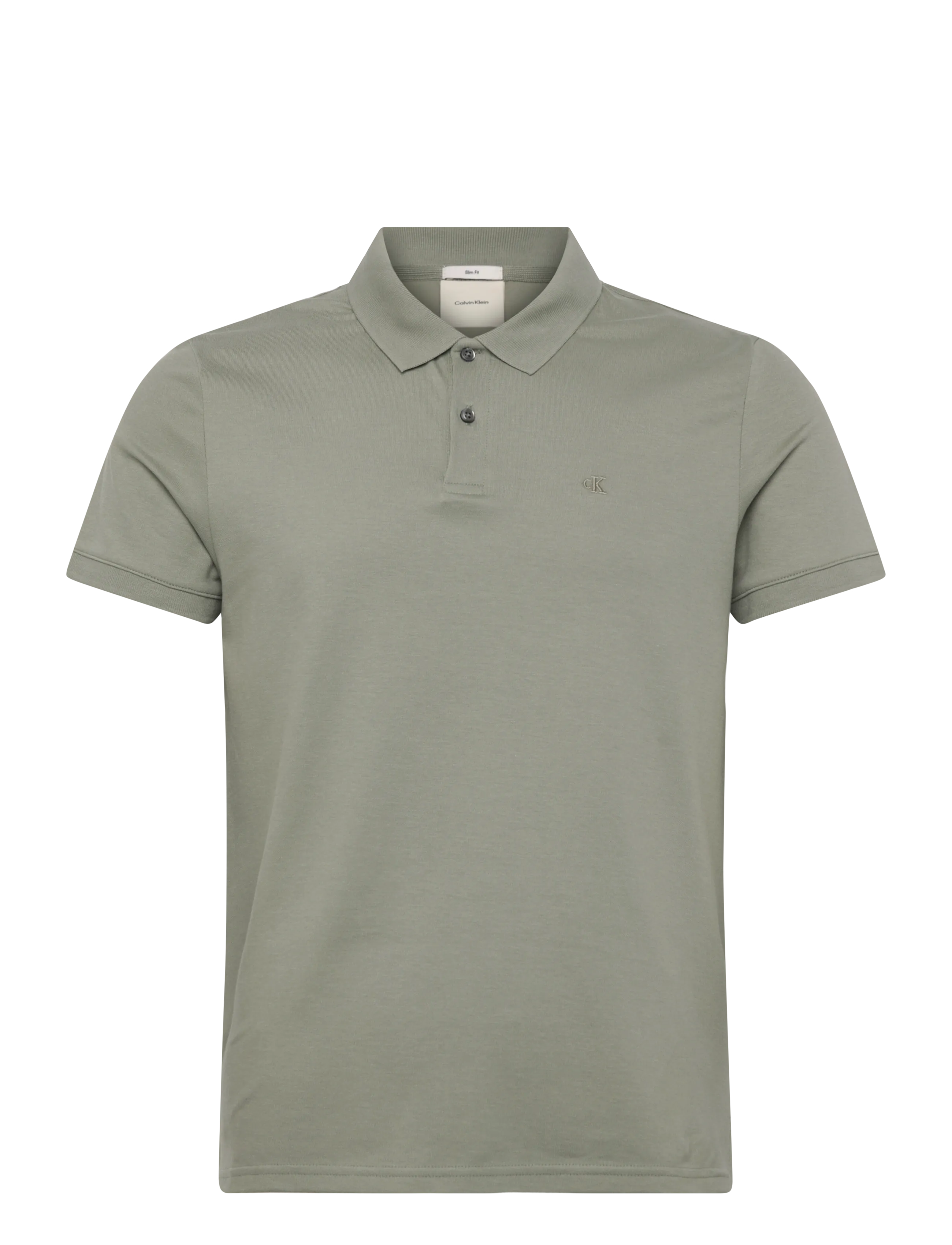Calvin Klein SS SLIM REFINED PIQUE POLO - Pikéer - SHADOW / khaki/green