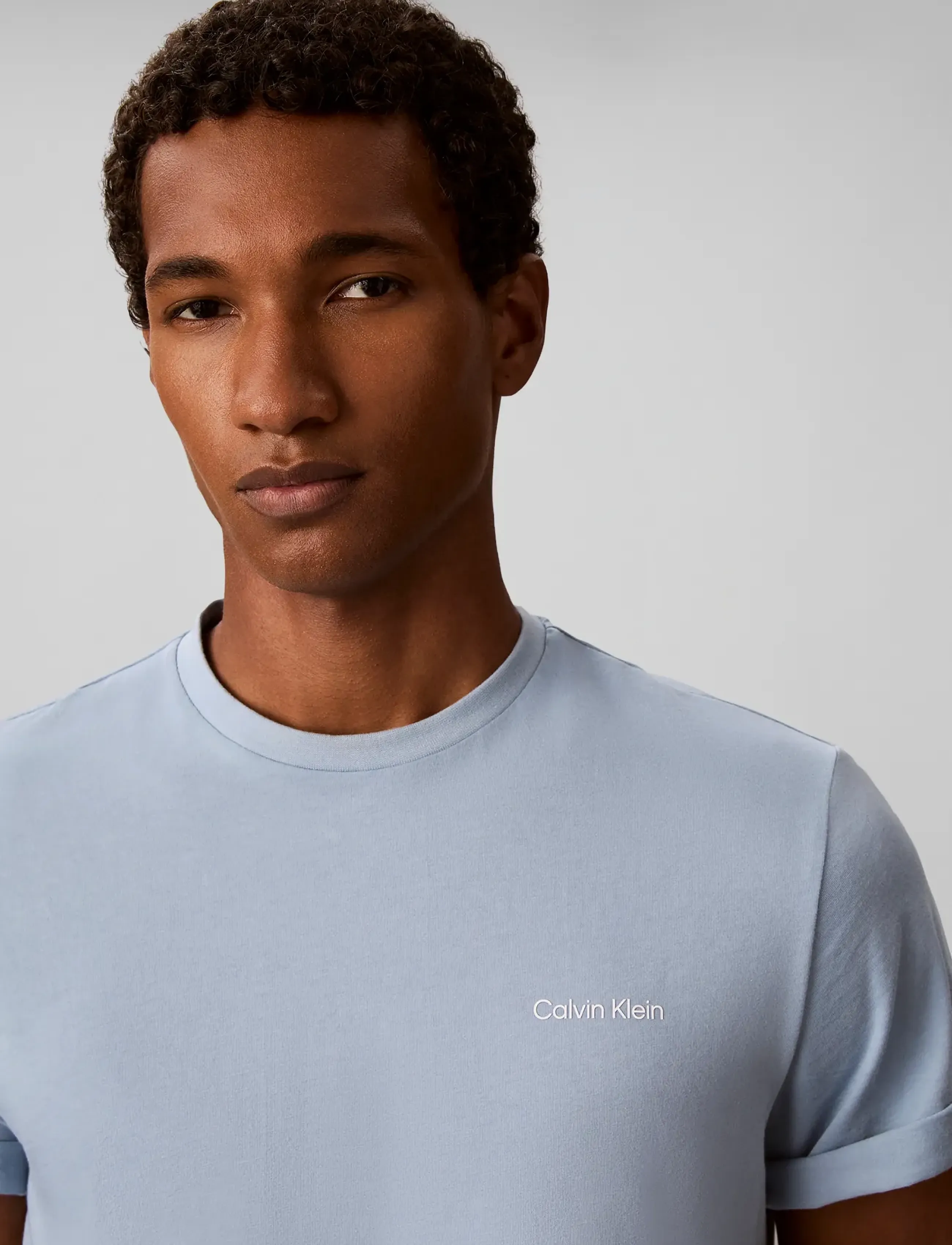 Calvin Klein - SS MICRO LOGO CREWNECK TEE - kurzärmelige t-shirts - ashley blue - 4