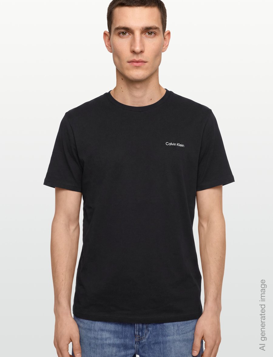 Calvin Klein - SS MICRO LOGO CREWNECK TEE - kurzärmelige t-shirts - black - 3