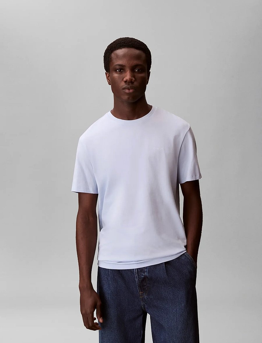 Calvin Klein - SS MICRO LOGO CREWNECK TEE - lühikeste varrukatega t-särgid - breezy blue - 4