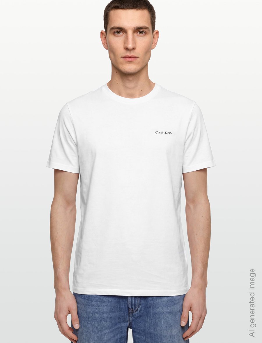 Calvin Klein - SS MICRO LOGO CREWNECK TEE - kortärmade t-shirts - bright white - 3