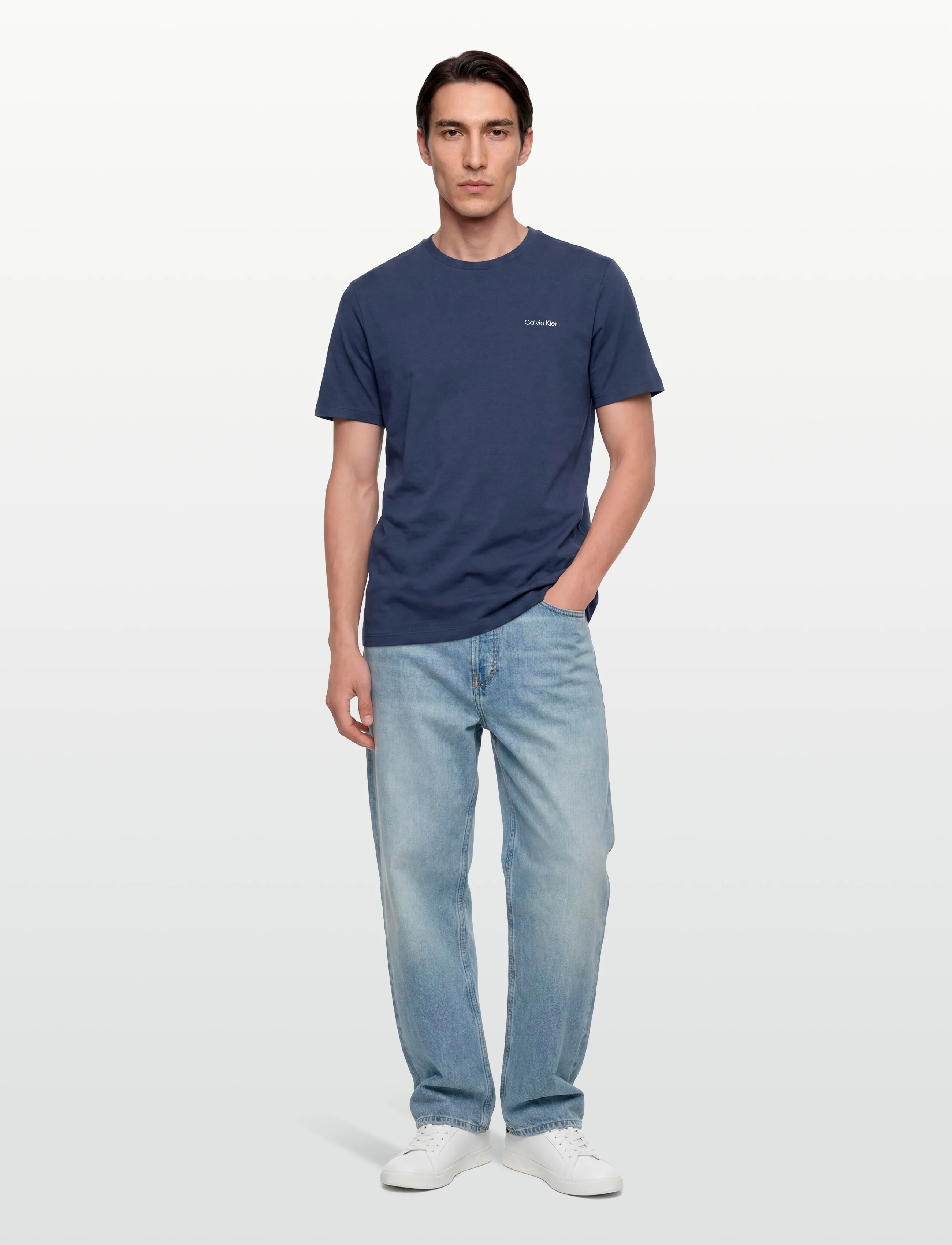 Calvin Klein SS MICRO LOGO TEE - Clothing - DARK DENIM / navy