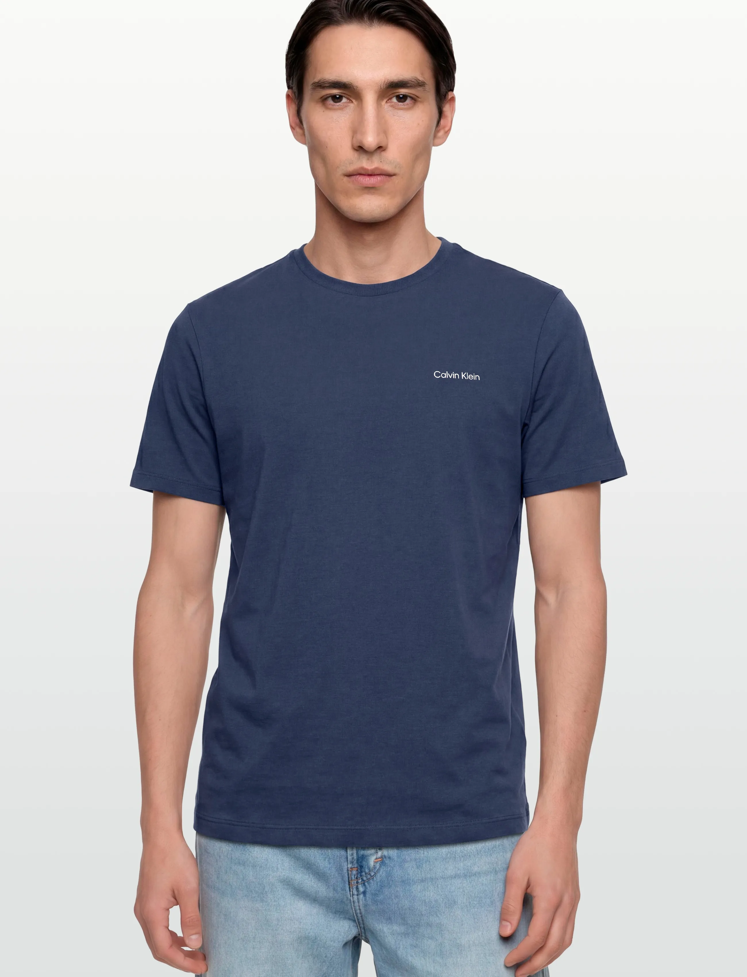 Calvin Klein - SS MICRO LOGO TEE - short-sleeved t-shirts - dark denim - 3