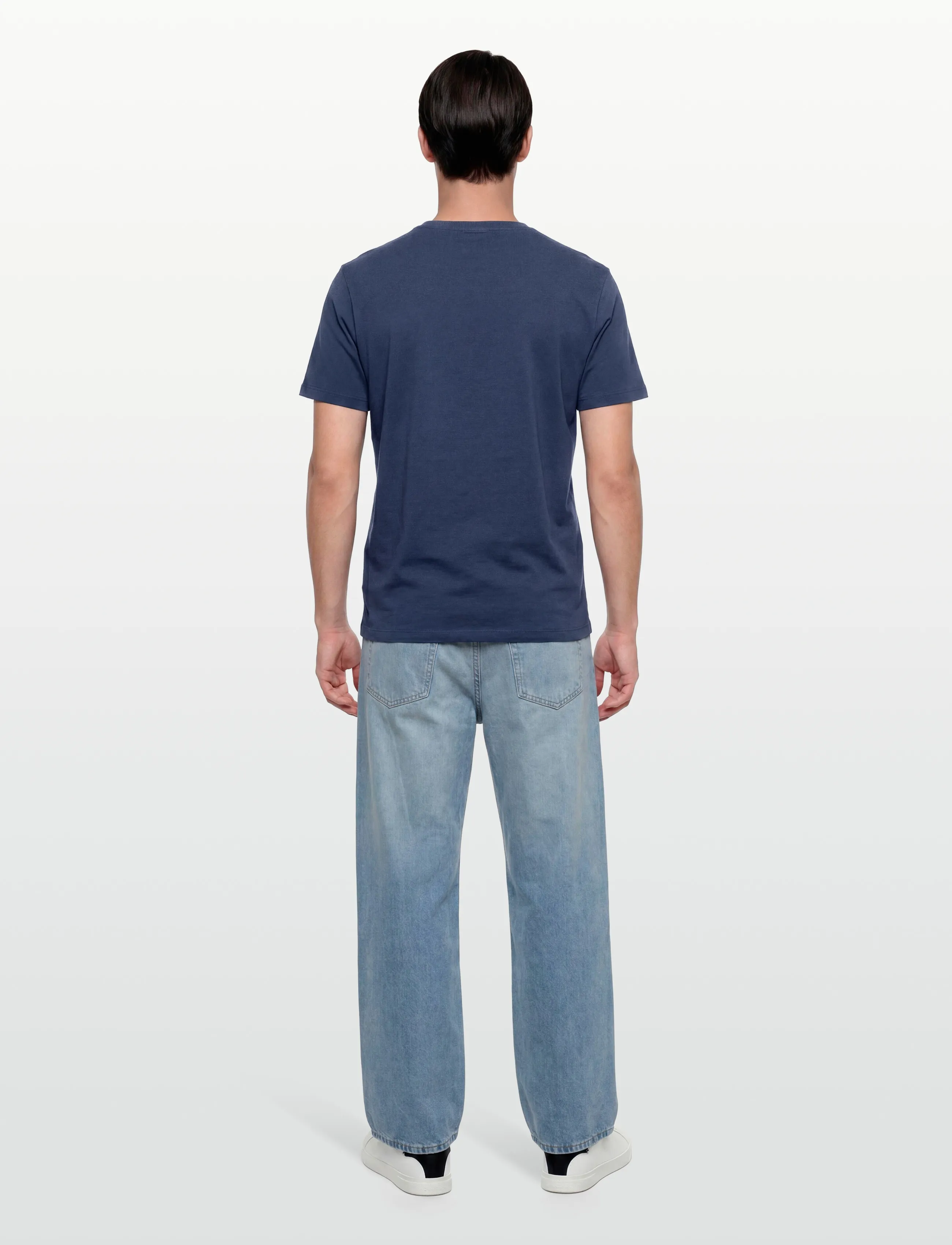 Calvin Klein - SS MICRO LOGO TEE - short-sleeved t-shirts - dark denim - 4