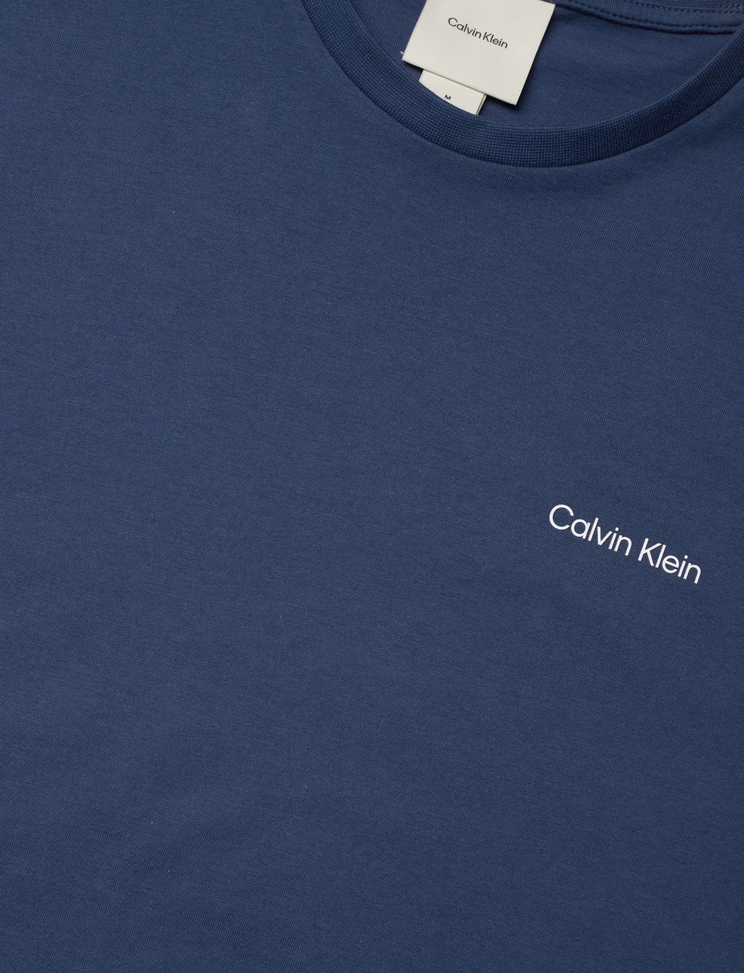 Calvin Klein - SS MICRO LOGO CREWNECK TEE - short-sleeved t-shirts - dark denim - 2