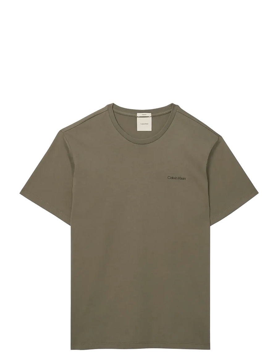 Calvin Klein - SS MICRO LOGO CREWNECK TEE - short-sleeved t-shirts - dusty olive - 1