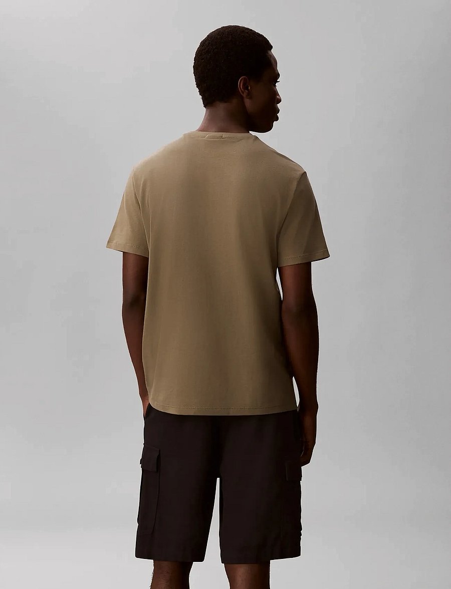 Calvin Klein - SS MICRO LOGO CREWNECK TEE - short-sleeved t-shirts - dusty olive - 3