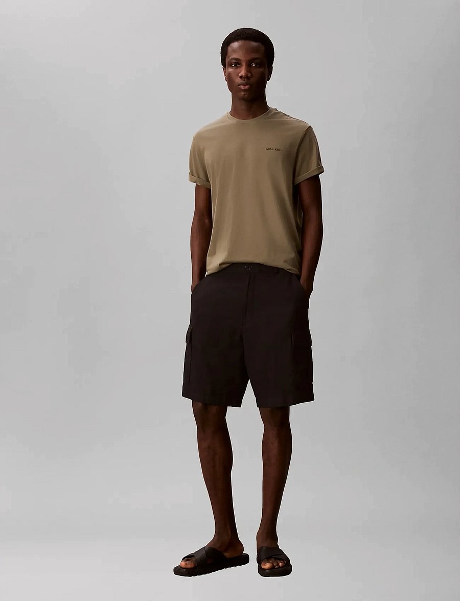 Calvin Klein - SS MICRO LOGO CREWNECK TEE - short-sleeved t-shirts - dusty olive - 4