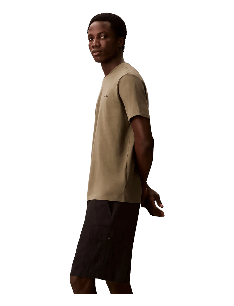 Calvin Klein - SS MICRO LOGO CREWNECK TEE - short-sleeved t-shirts - dusty olive - 2