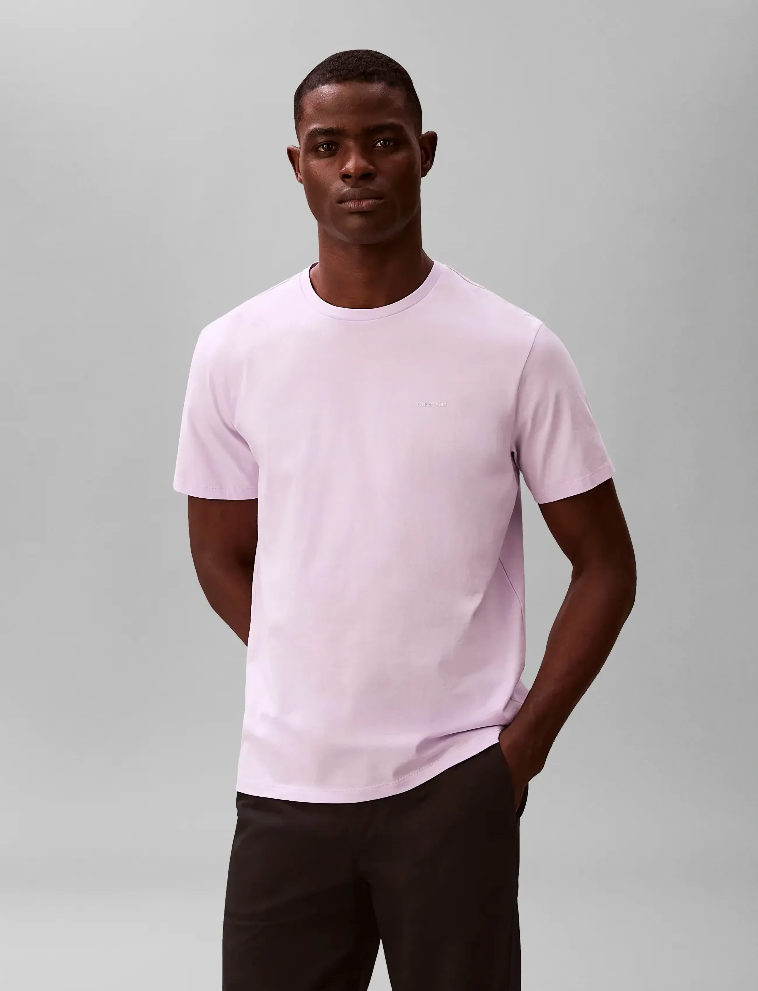 Calvin Klein - SS MICRO LOGO CREWNECK TEE - laveste priser - island lilac - 3